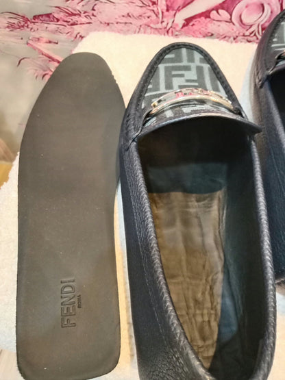 Fendi O'Clock Driving Loafers Black Size 9
