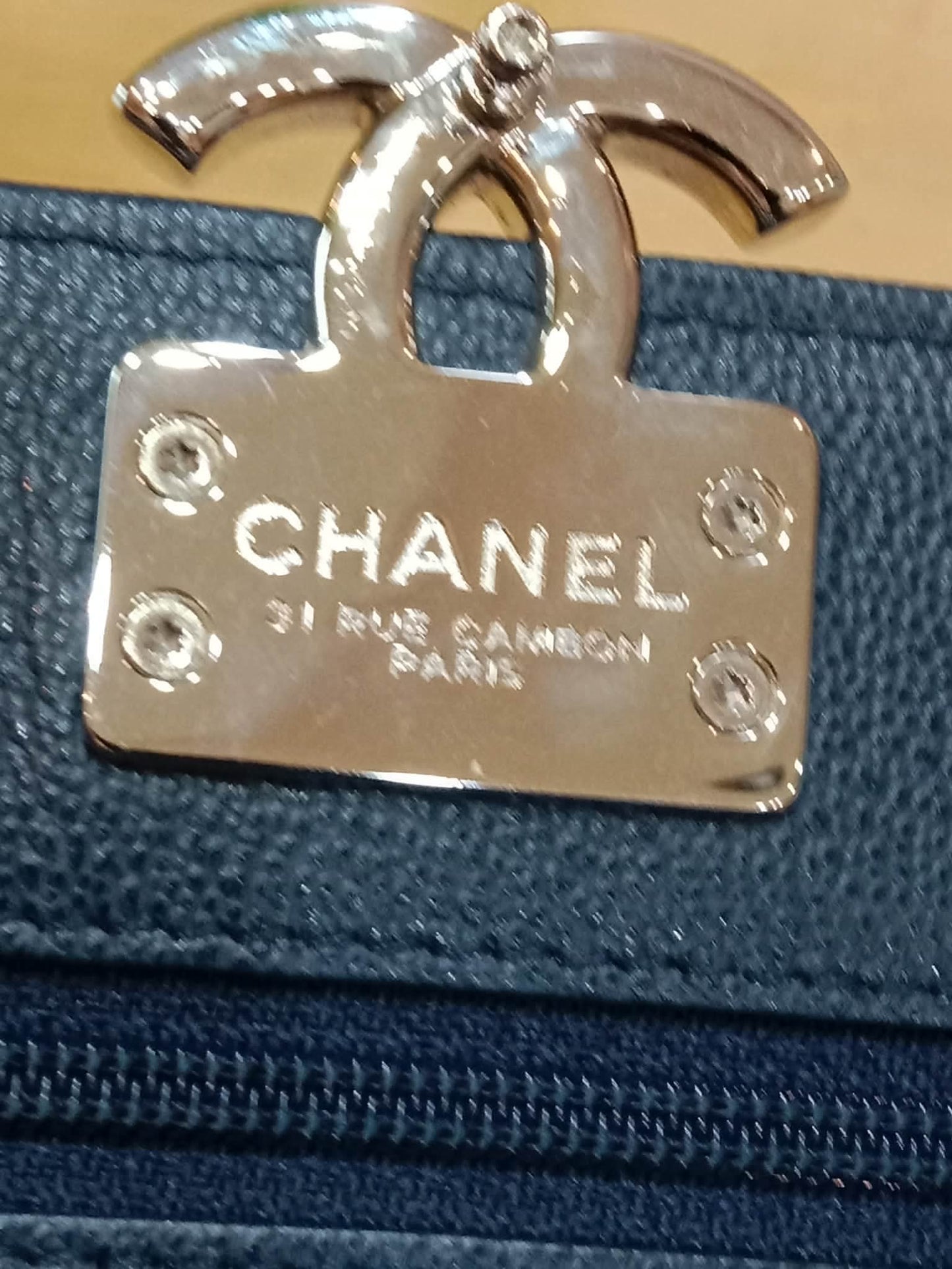 Chanel CC Box Wallet On Chain Caviar Navy Blue Series 27