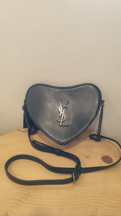 YSL Heart Black Slingbag