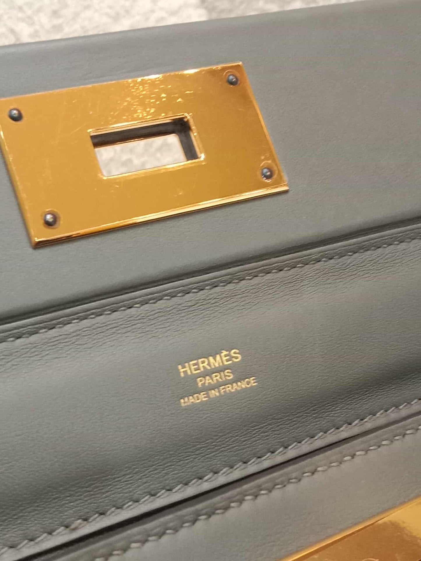 Hermes Mini 24/24 Gris Meyer Evercolor Stamp U 2022