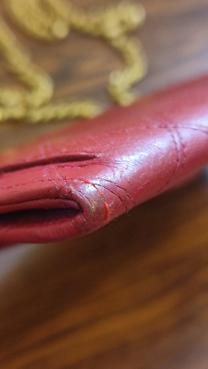 Chanel Vintage Envelope Wallet Red Lambskin Series 3
