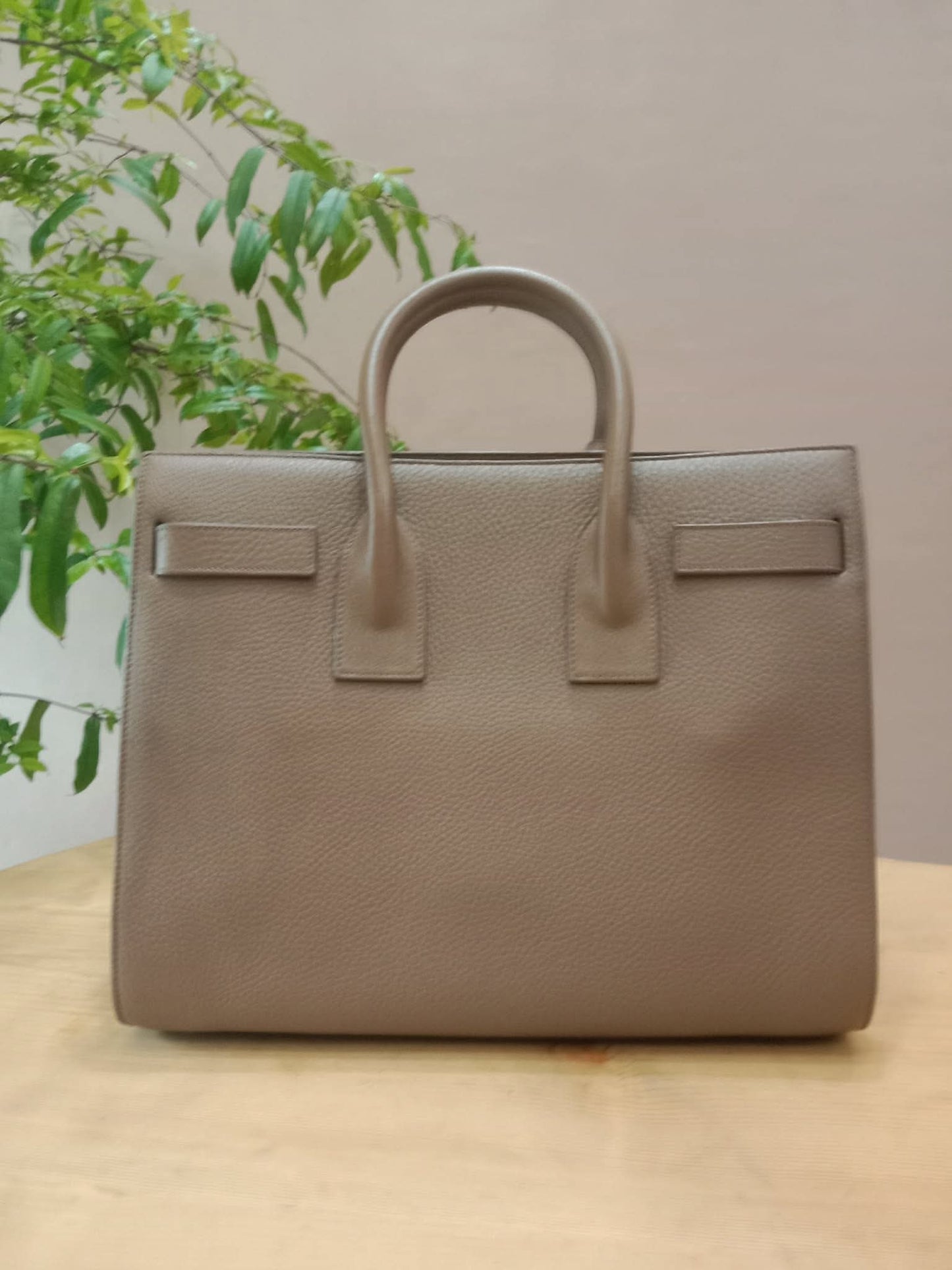 Saint Laurent Sac De Jour Taupe Grained Leather