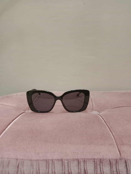 Chanel Square Sunglasses with Black Acetate Frame and Gray Lenses