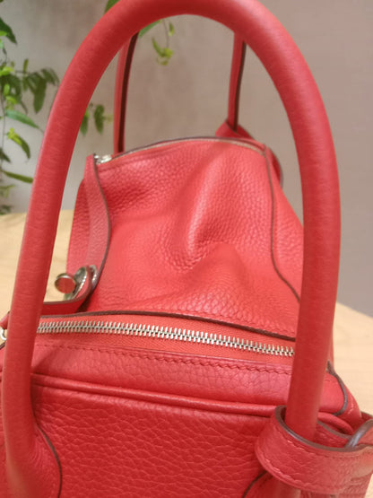 Hermes Lindy 26 Clemence Coral Red Stamp X 2016