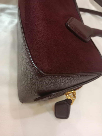 Alaia Le Teckel Suede Bag Burgundy