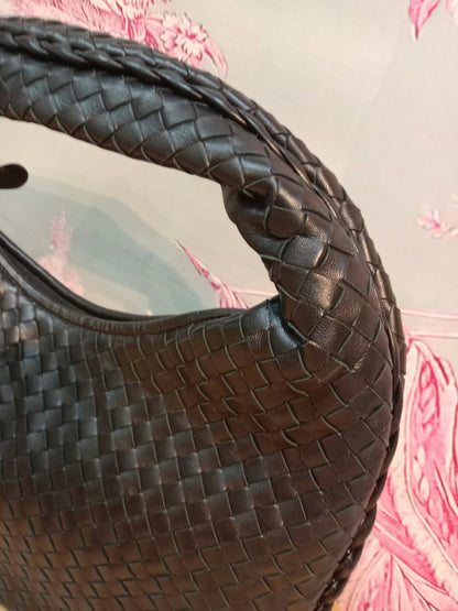 Bottega Veneta Hobo Intrecciato Bag Black