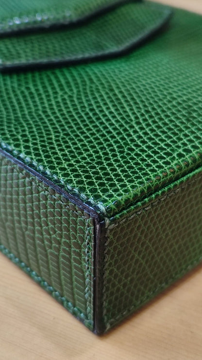 Hermes Lizard Green Vintage Bag Stamp O Circle 1985