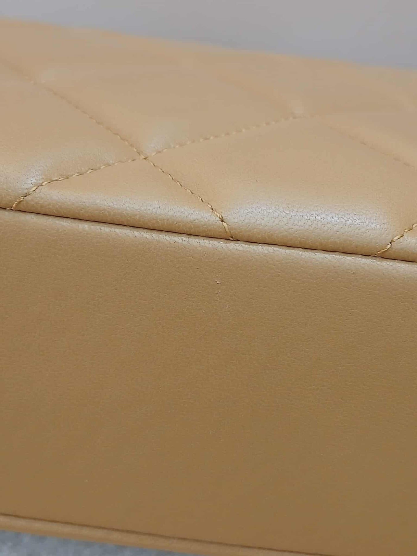 Chanel Diamond CC Chain Brown Caramel Lambskin Flap Bag Series 18