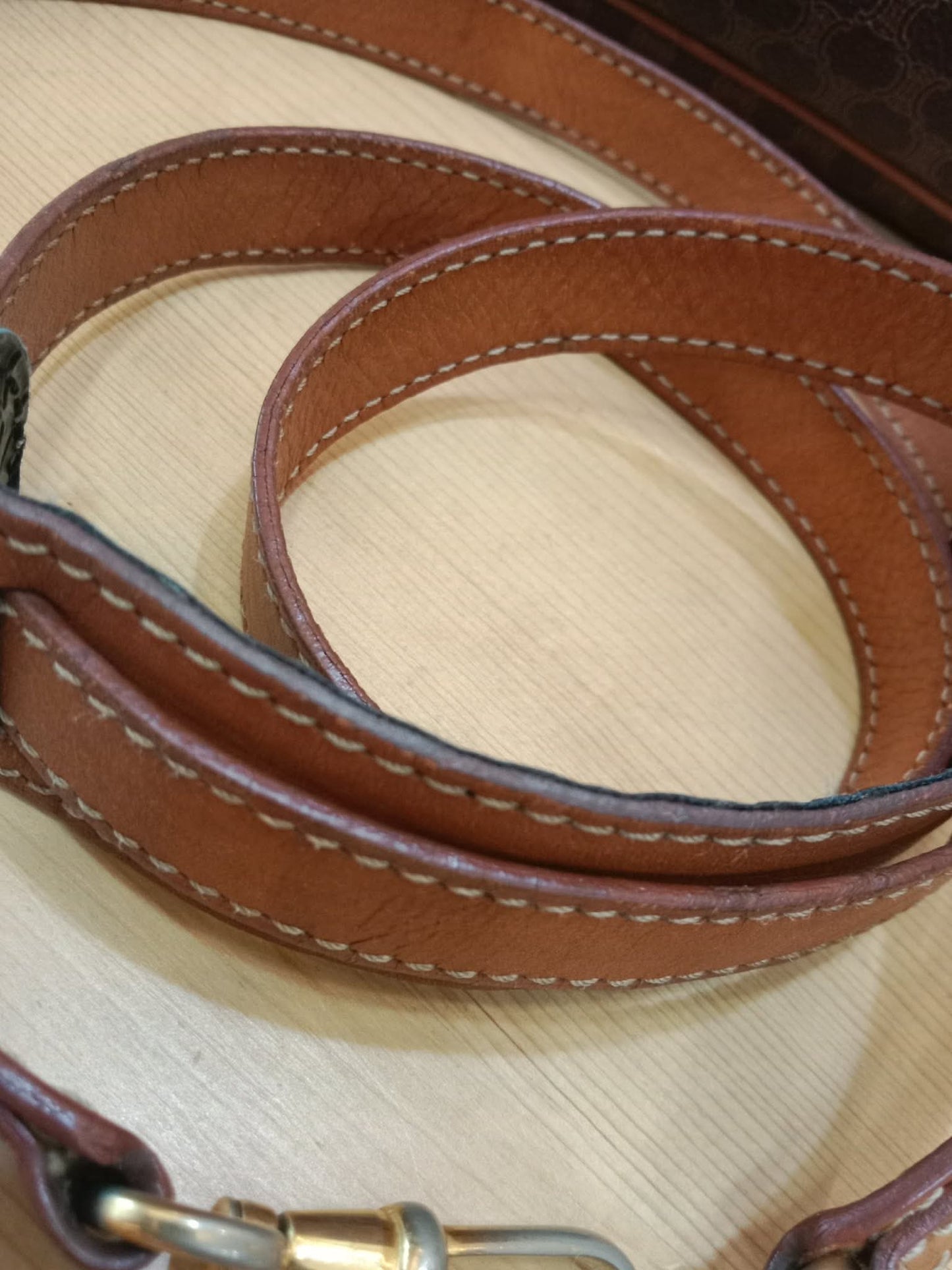 Celine Macadam Coated Canvas Camera Bag Brown