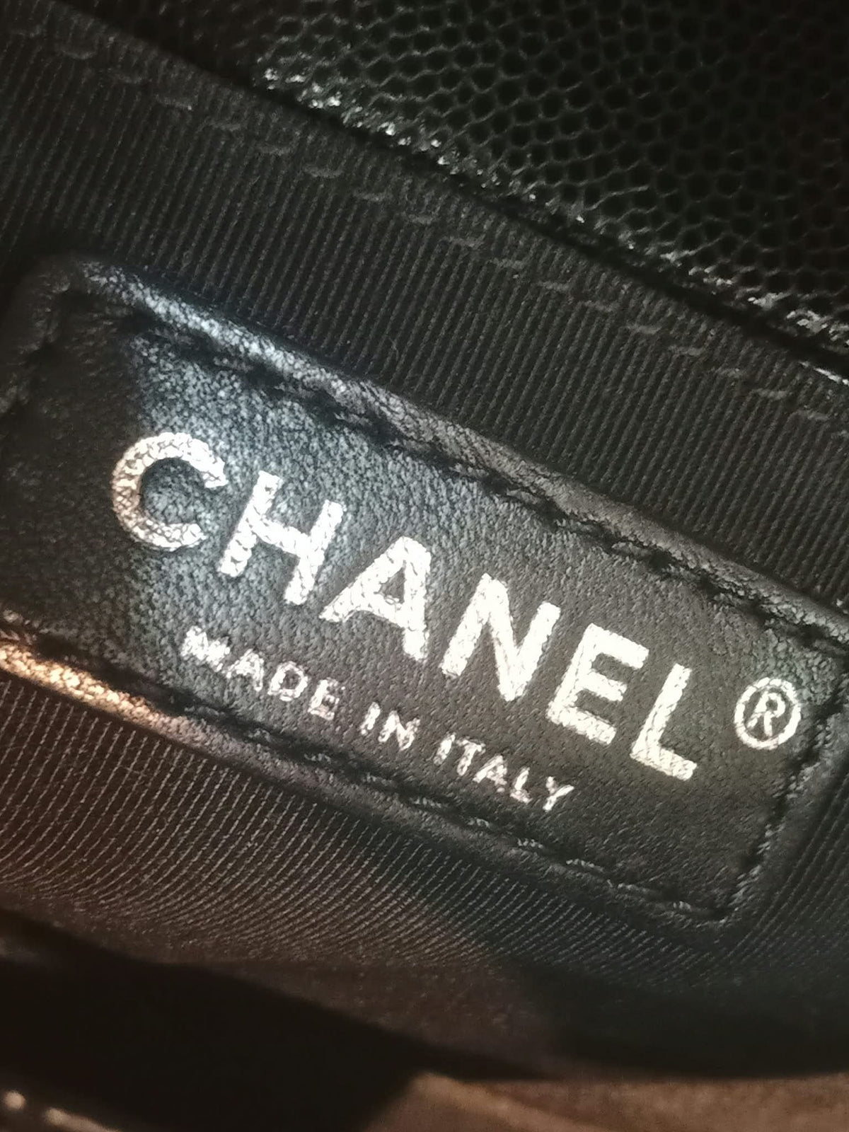 Chanel Boy Flap Black Caviar Old Medium Series 28