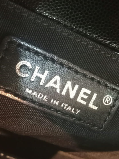 Chanel Boy Flap Black Caviar Old Medium Series 28
