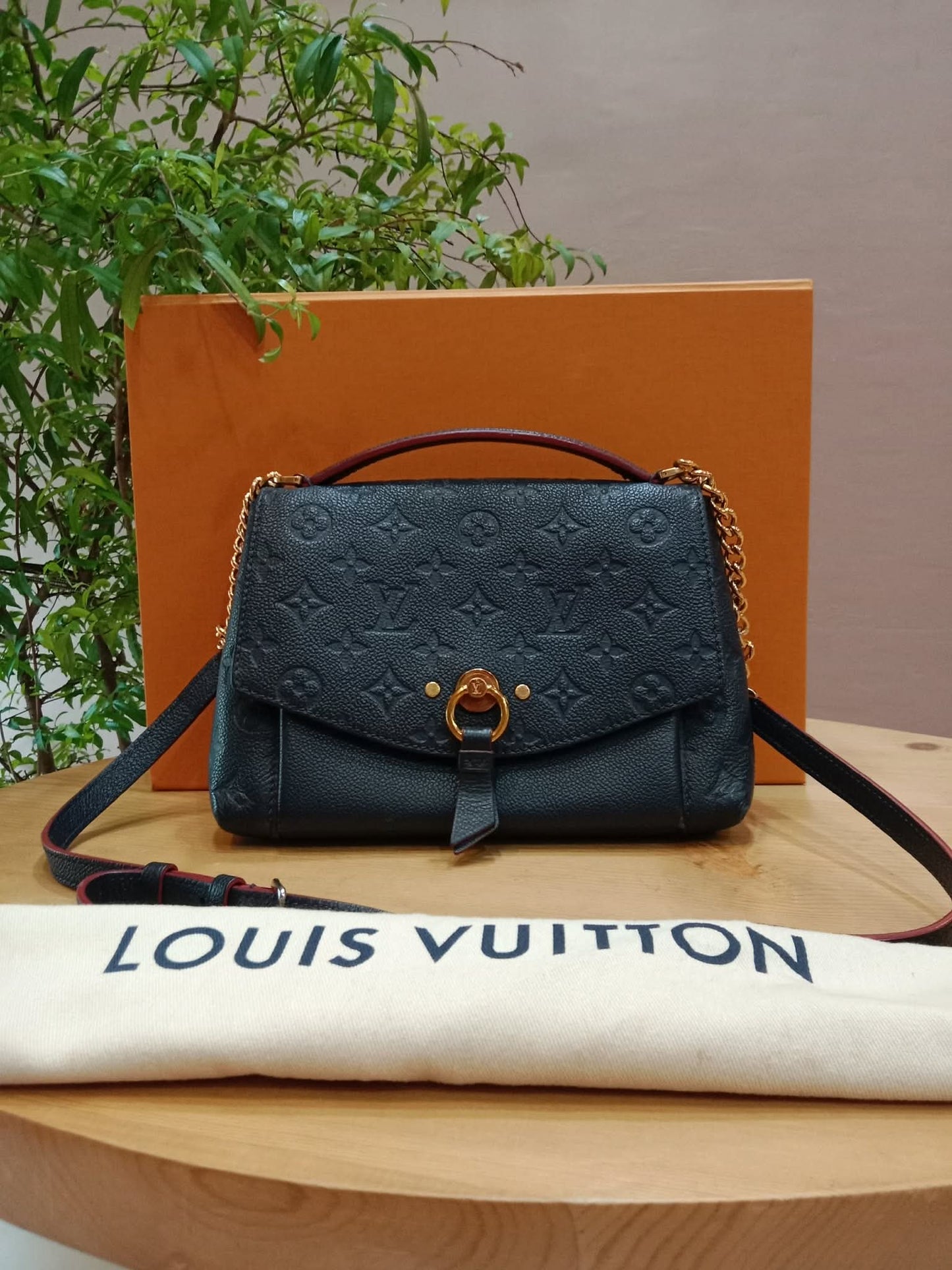 Louis Vuitton Marine/Rouge Monogram Empreinte Leather Blanche BB Bag