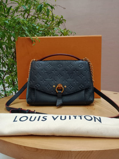Louis Vuitton Marine/Rouge Monogram Empreinte Leather Blanche BB Bag