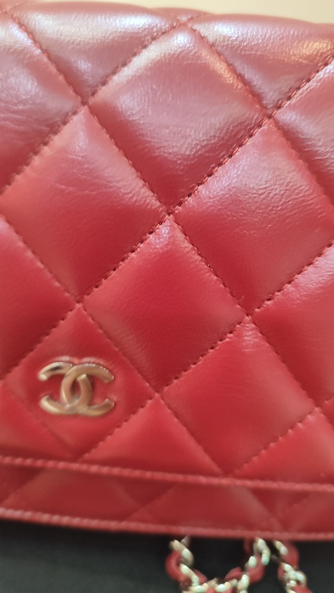 Chanel Wallet on Chain Red Lambskin Series 16