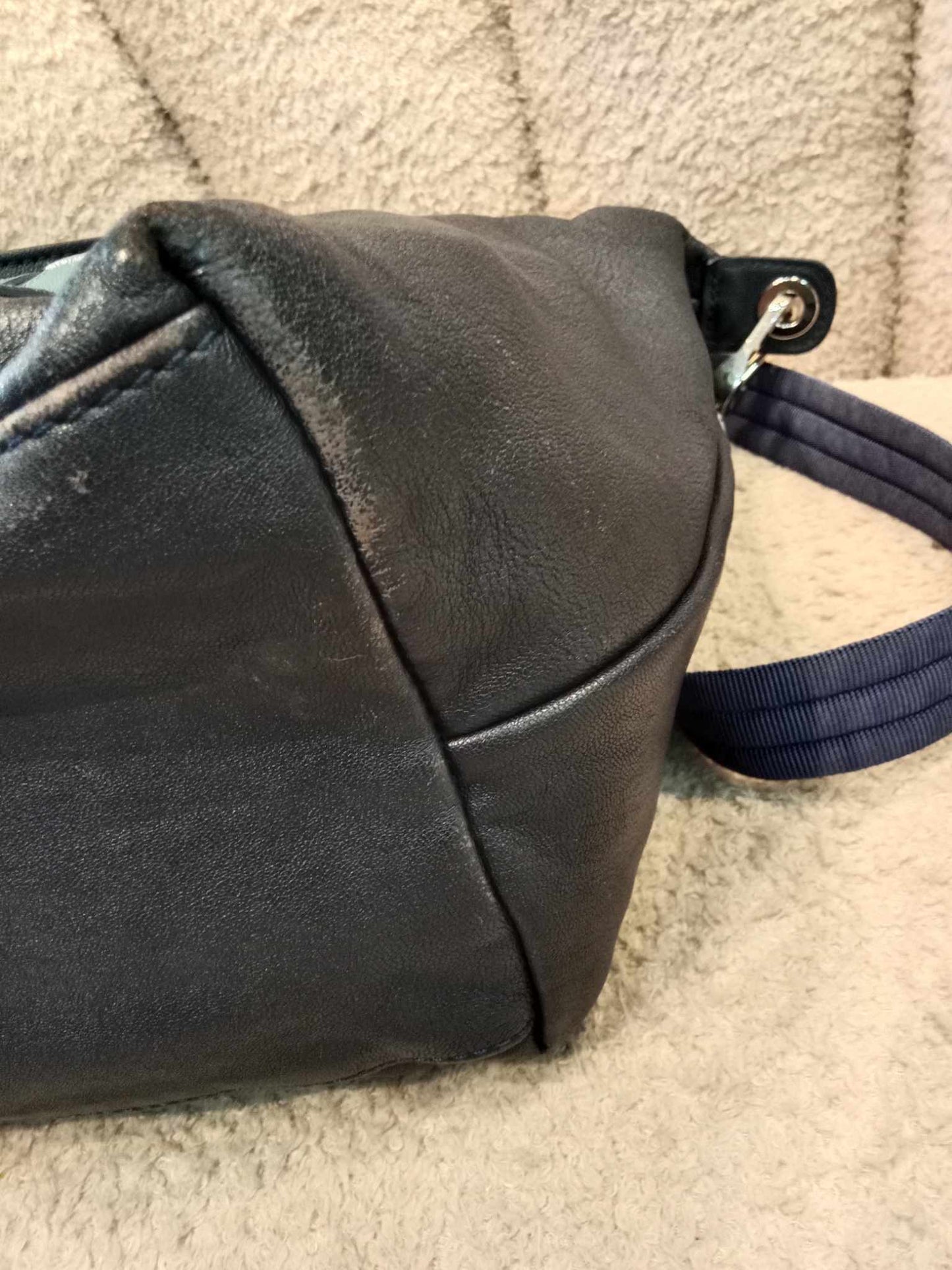 Longchamp Leather Blue Medium Limited Edition Bag