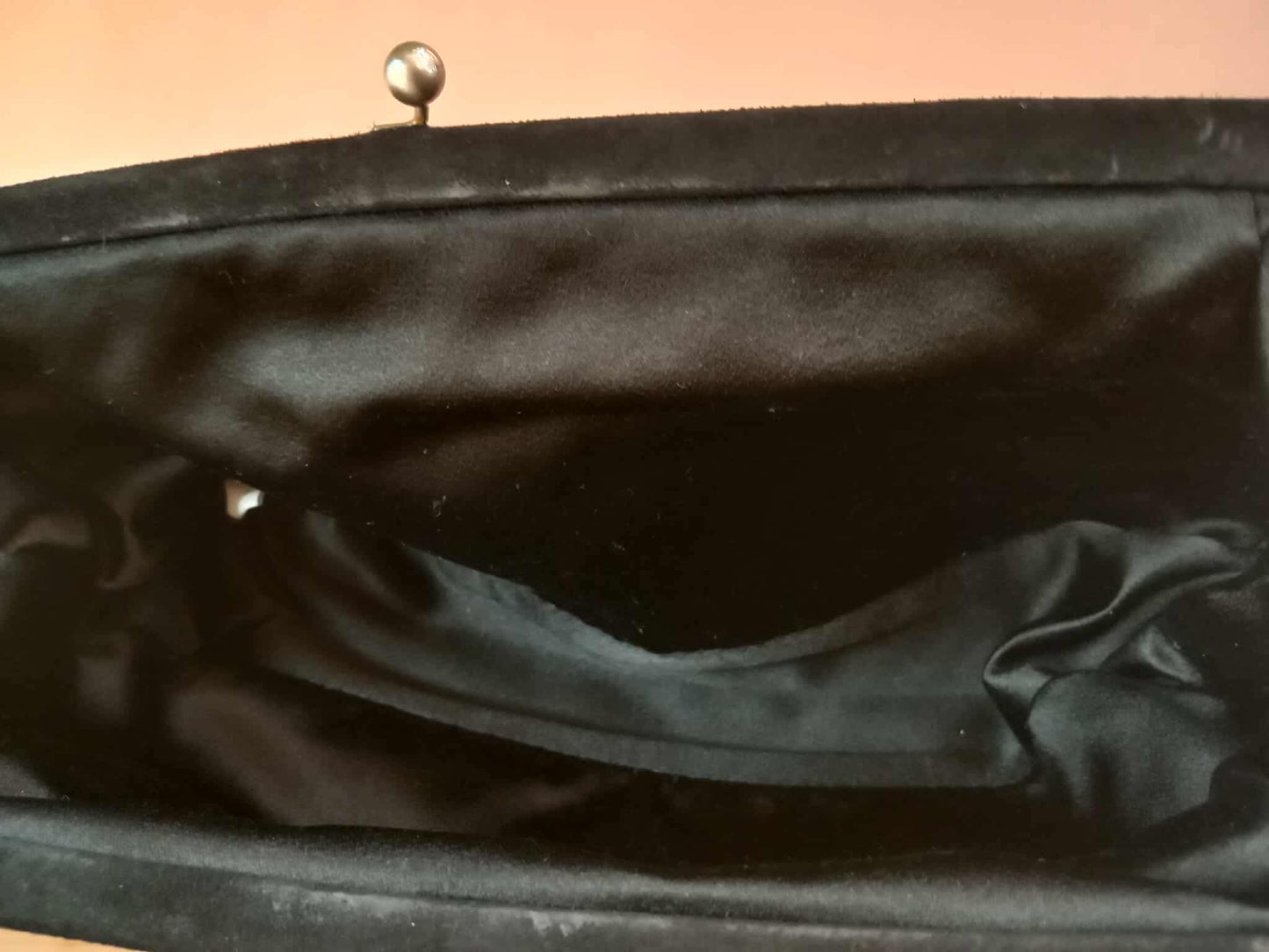 Prada Black Satin Raso Chic Kisslock Eastwest Bag