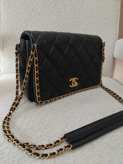 Chanel Black Caviar Neverending Cavair Black Microchipped