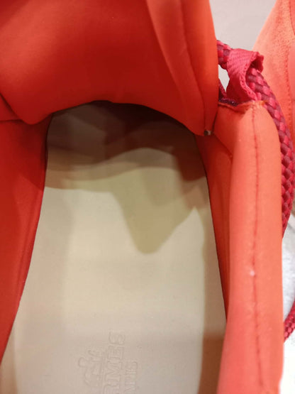Hermes Miles Neoprene/Suede Sneakers Red Size 38