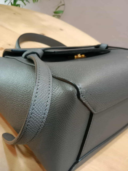 Celine Mini Belt Bag Grey in Grained Calfskin GHW