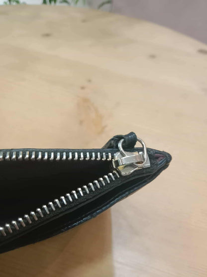 Chanel Black Quilted Caviar Leather Zip Pouch Series 25