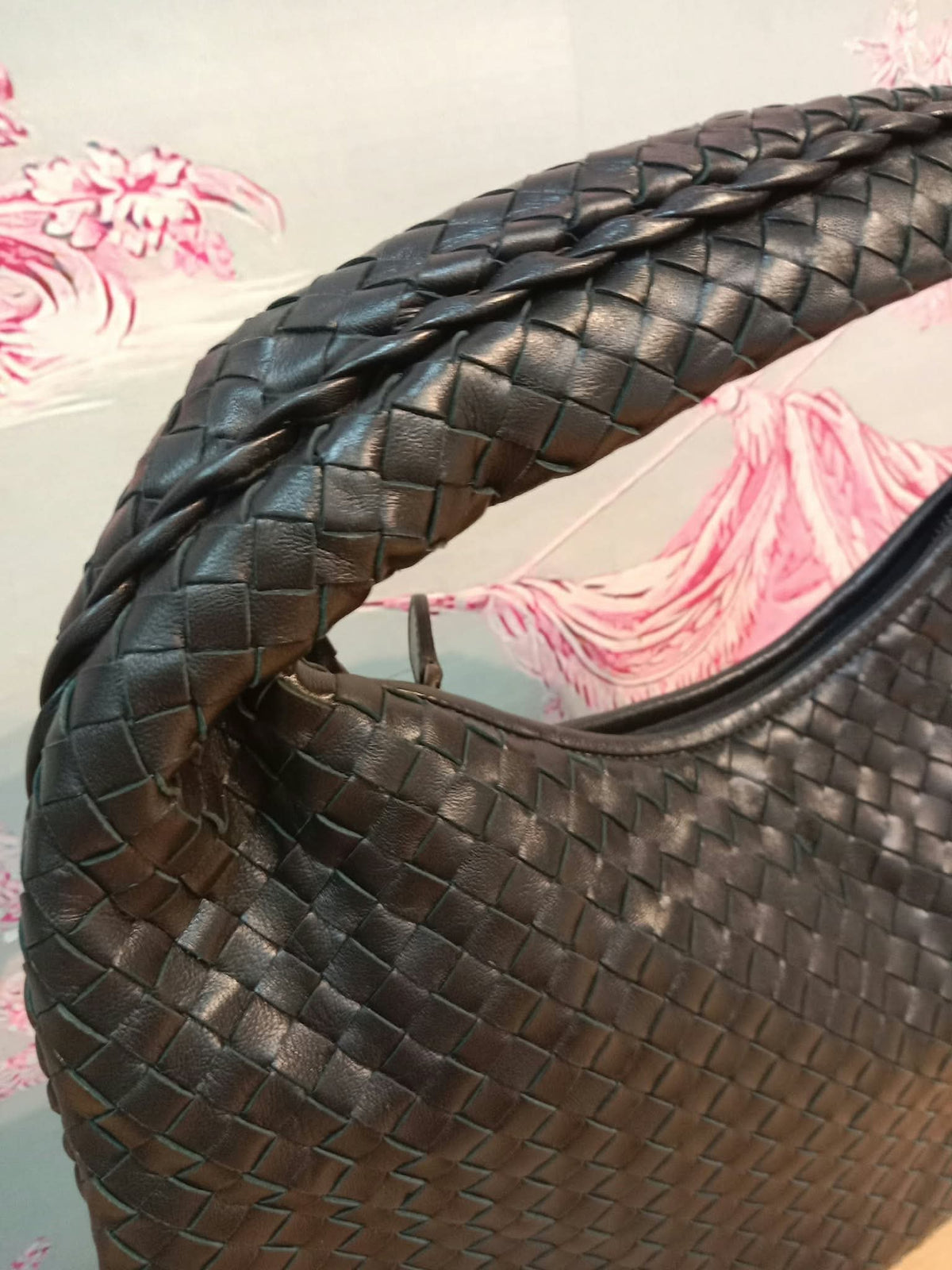 Bottega Veneta Hobo Intrecciato Bag Black