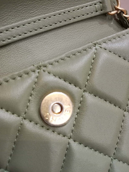 Chanel Pearl Crush Mini Quilted Lambskin Flap Bag Matcha Series 31