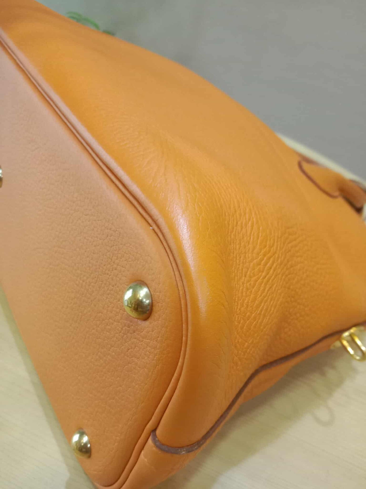 Hermes Bolide 35 Poppy Orange Clemence Stamp F Square (2002)