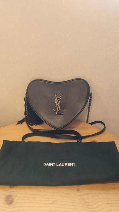 YSL Heart Black Slingbag
