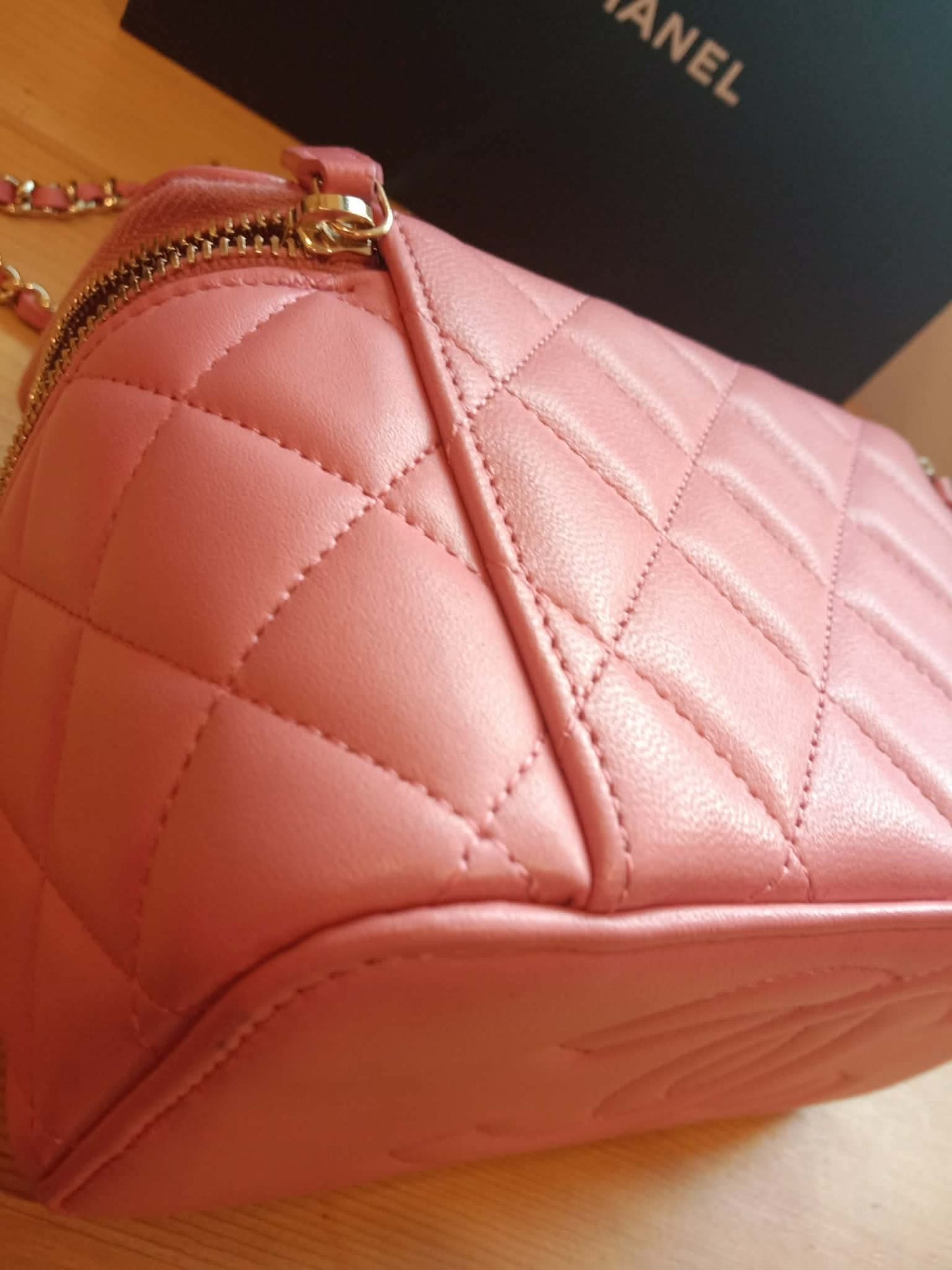 Chanel Vanity Tophandle Lambskin Pink Microchipped