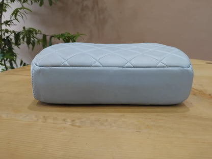 Chanel Nano Kelly Shopper Vintage Aged Quilted Calfskin Turquoise Series 4