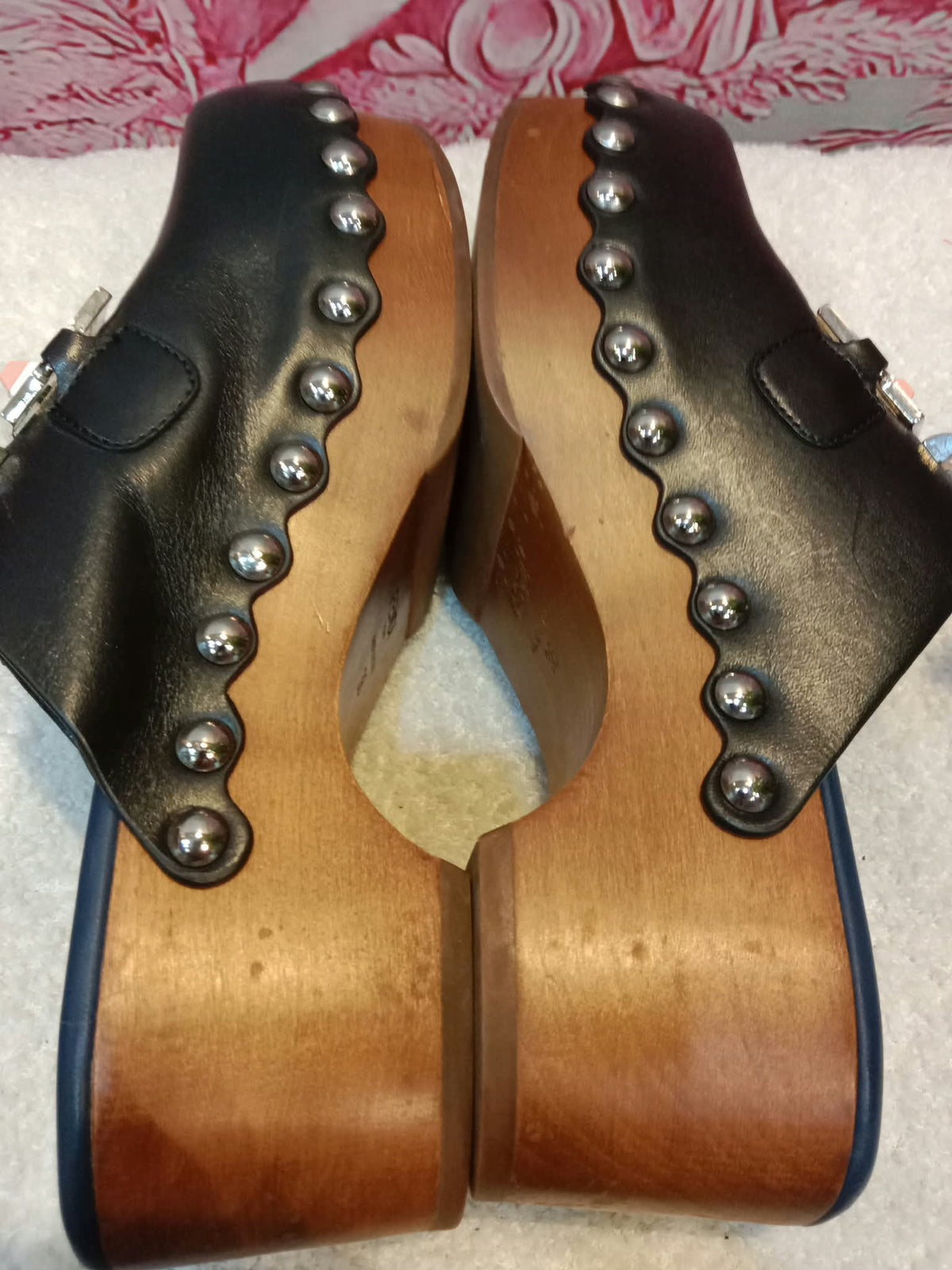 Fendi Spiked Monster Clogs Black SHW Size 36