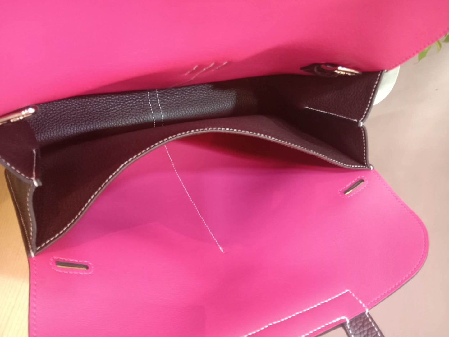 Hermes Halzan 31 Clemence Bicolor Rouge/Pink Stamp B 2023