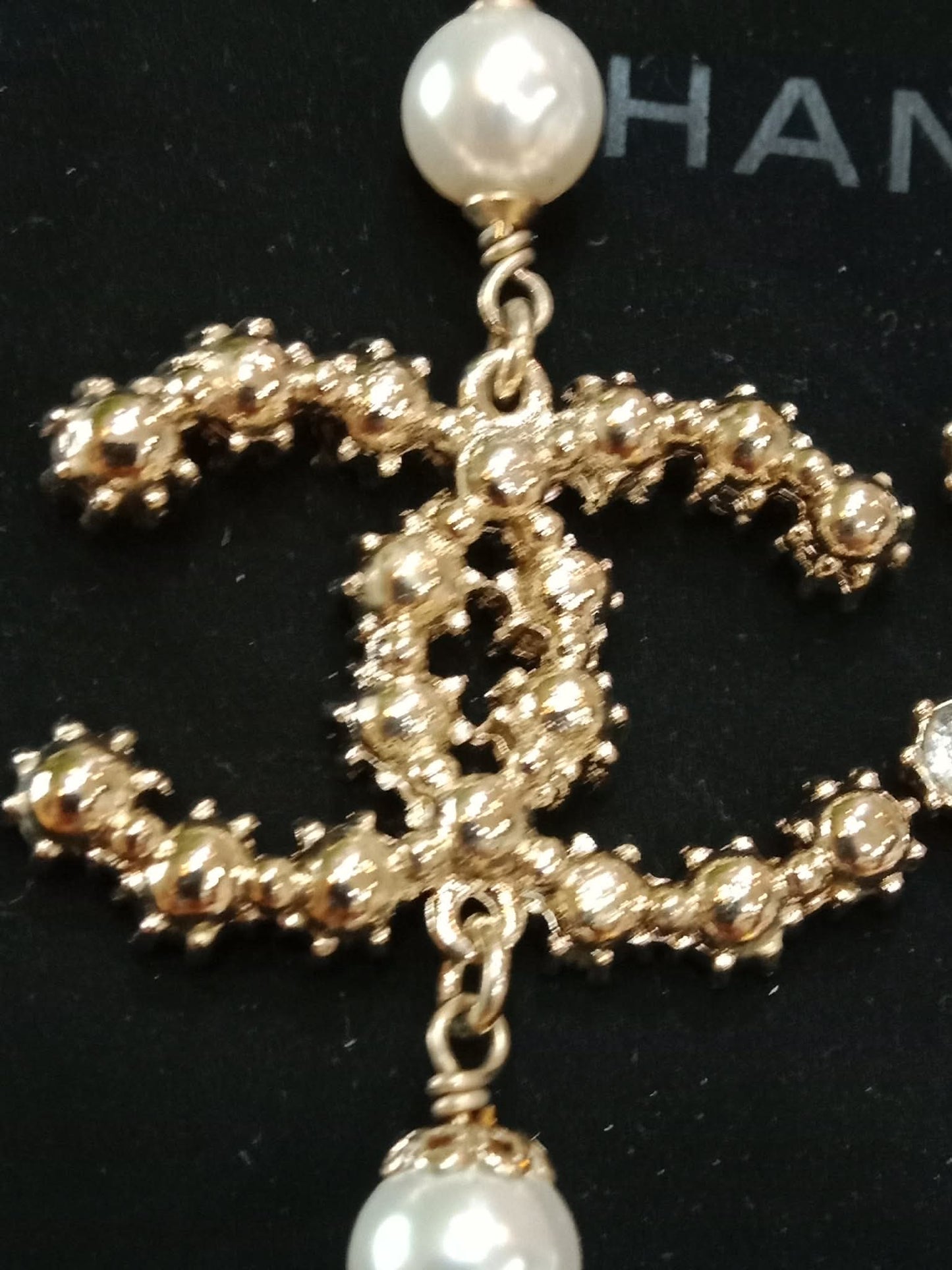 Chanel Rainbow Crystal CC Drop Earrings