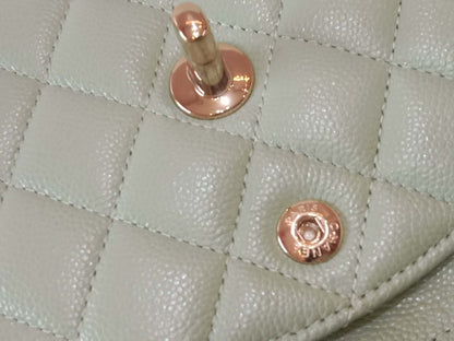Chanel 24C Timeless Classic Double Flap Caviar Green Caviar Microchipped