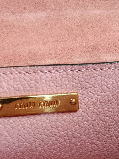Miu Miu Lady Shoulder Bag Crafted Calfskin Pink