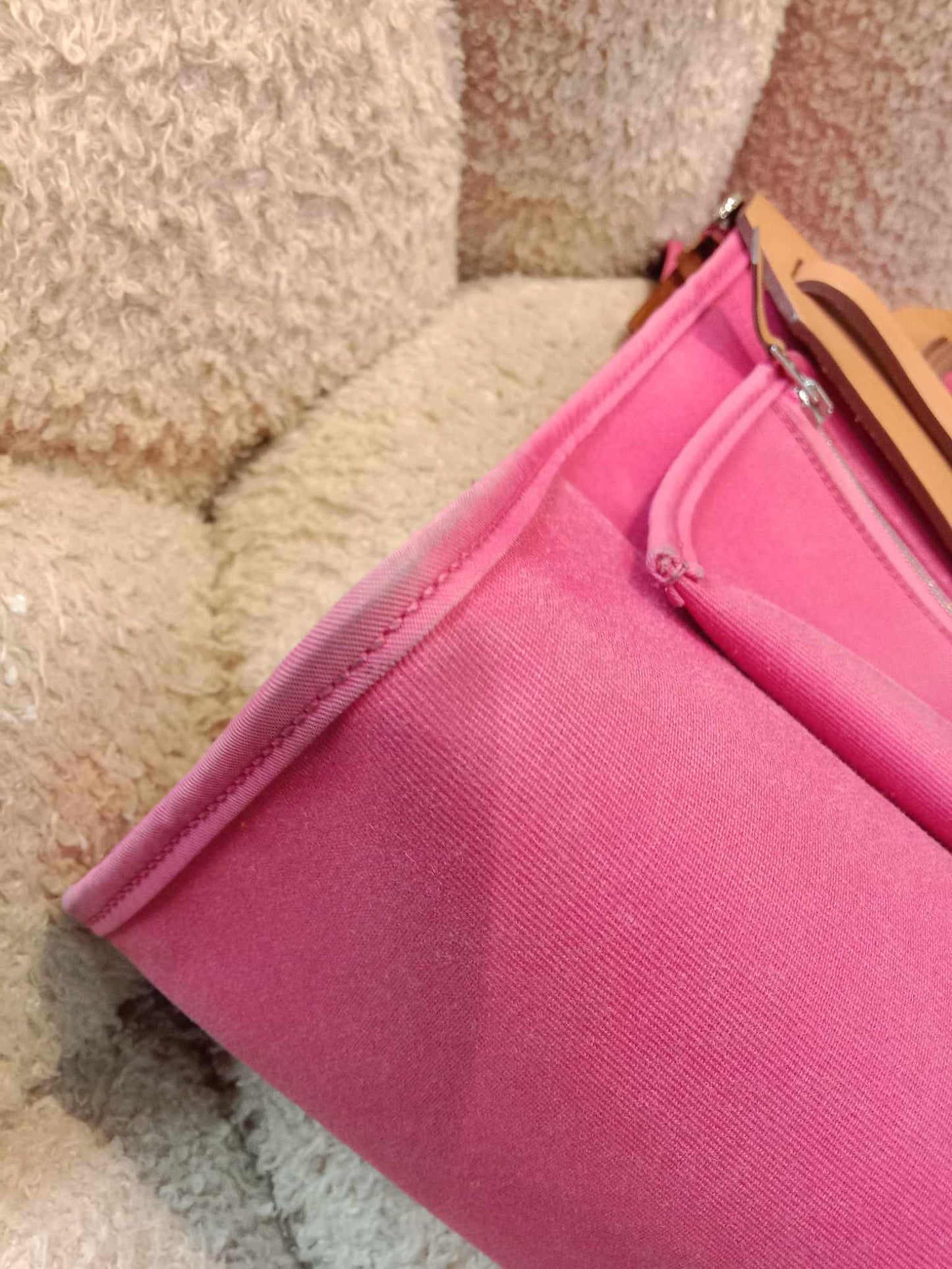 Hermes Pink Toile Herbag Zip 31 Stamp P Square 2012