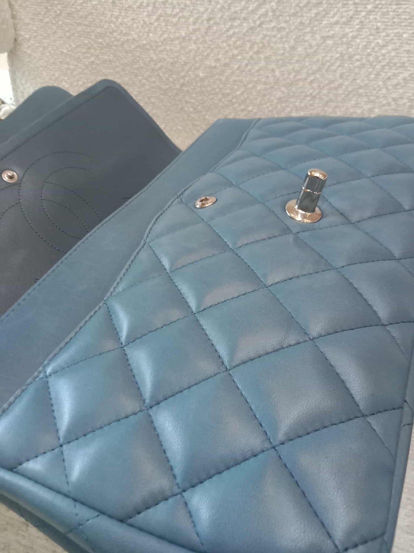 Chanel Jumbo Double Flap Lambskin Blue Series16