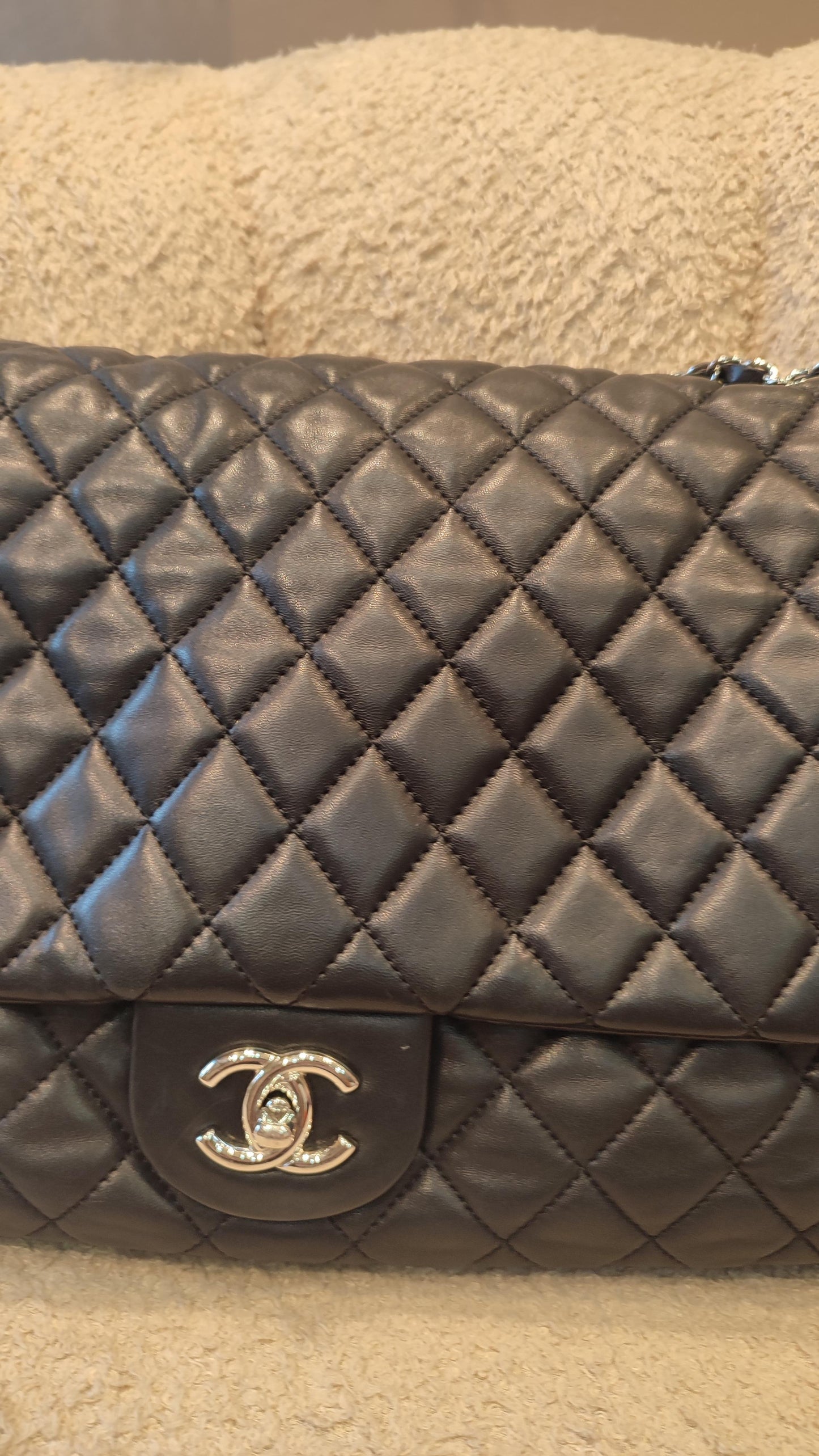 Chanel Coco Rain Single XXL Flap Lambskin Black Series 14
