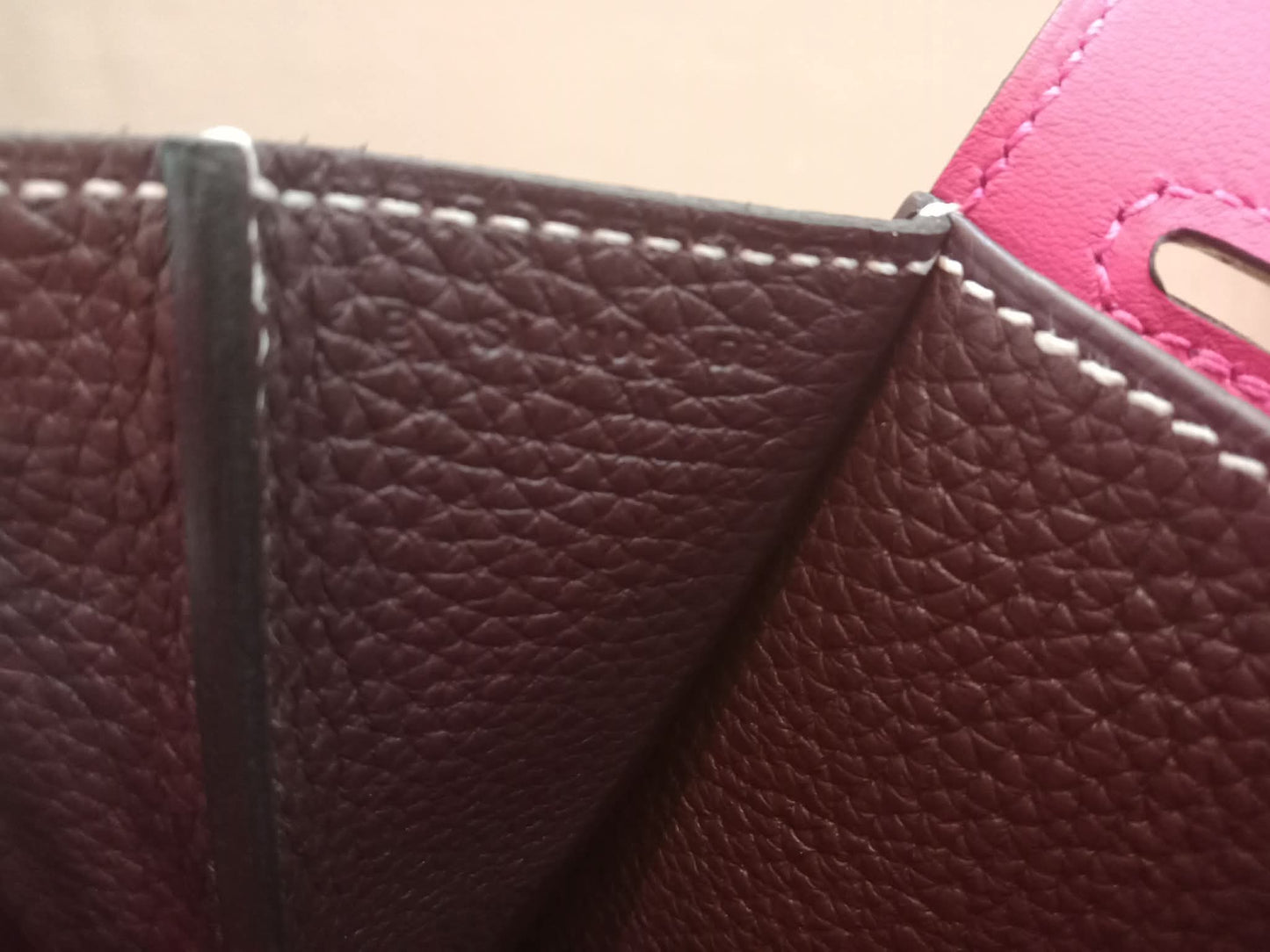 Hermes Halzan 31 Clemence Bicolor Rouge/Pink Stamp B 2023