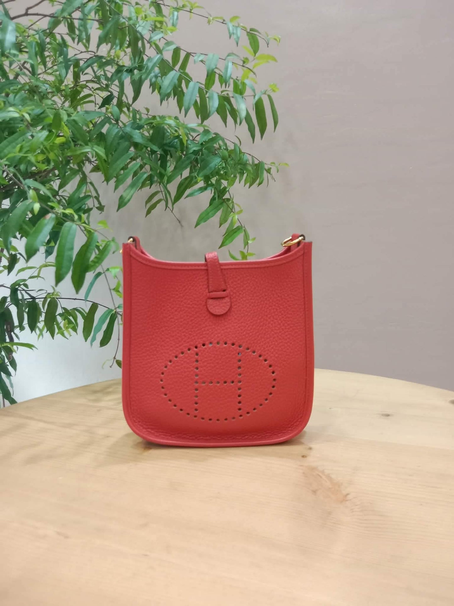 Hermes MIni Evelyne Orange Clemence Stamp Y 2020