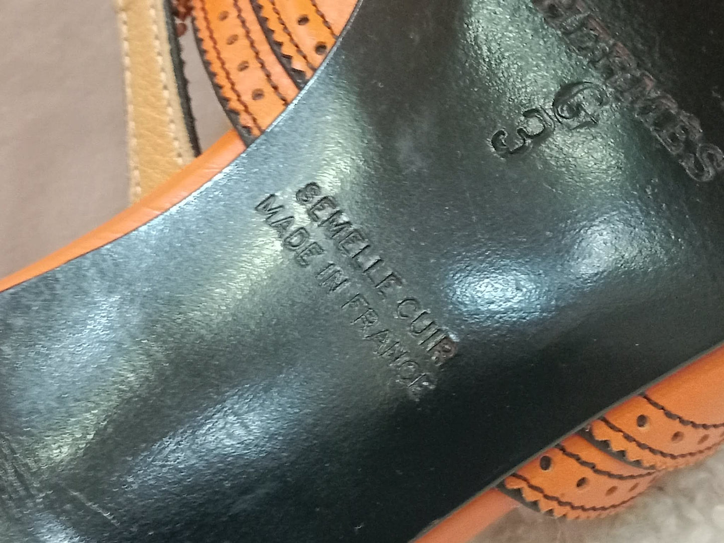 Hermes Slingback Mules Orange size 36