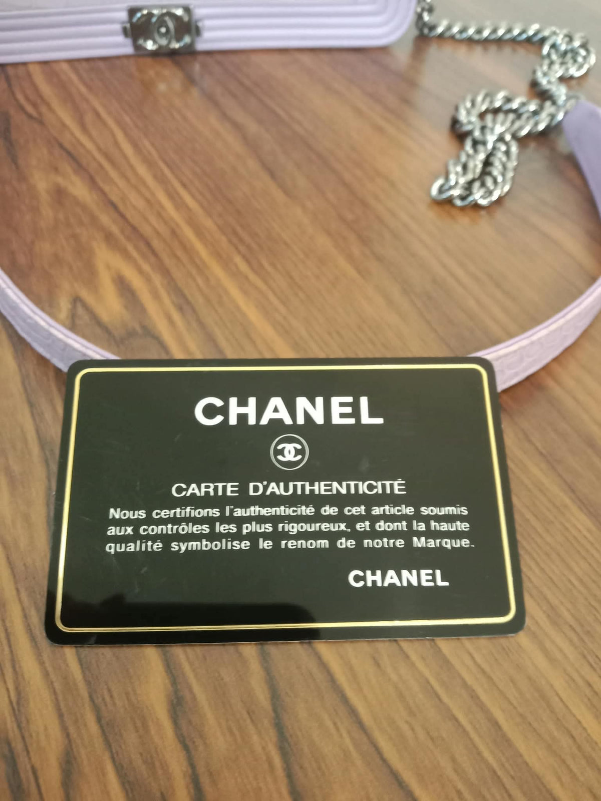Chanel Boy Flap Wallet on Chain Crocodile Lavender Series 20