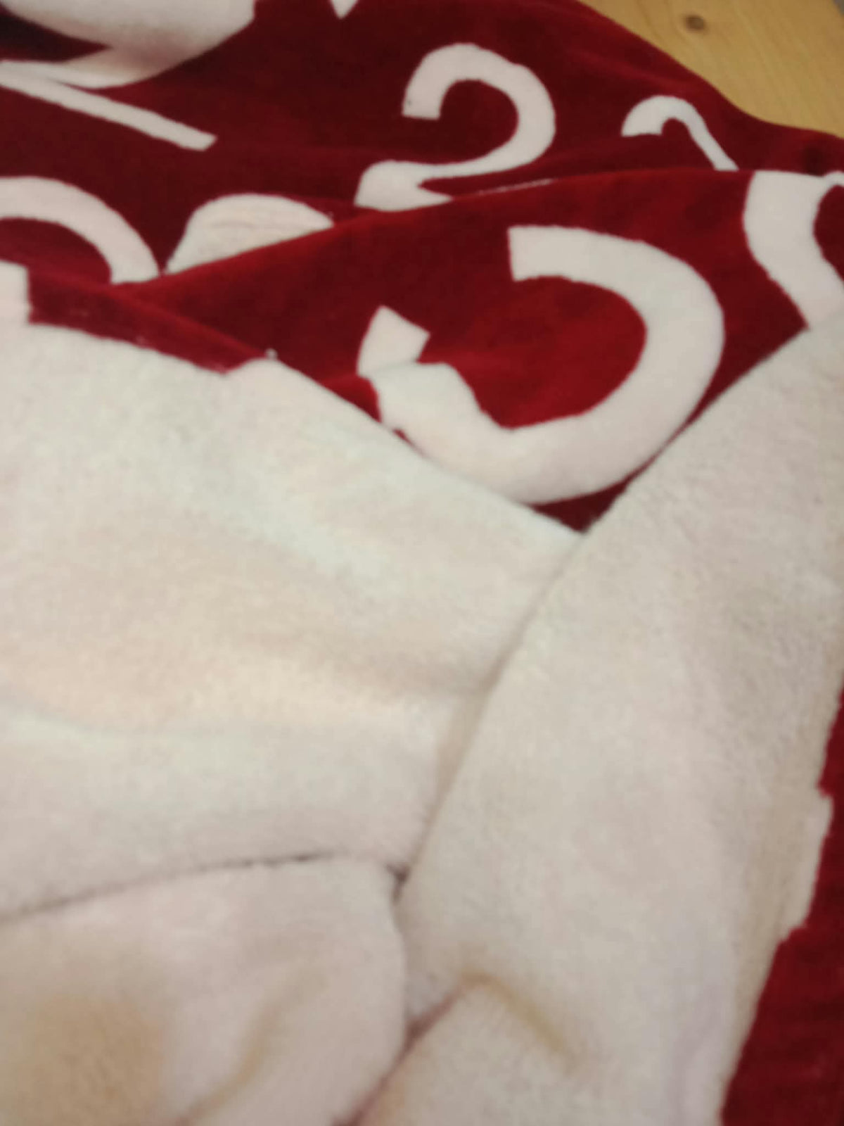Chanel By Sea Line Cotton Blanket featuring Large printed Leather