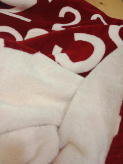 Chanel By Sea Line Cotton Blanket featuring Large printed Leather