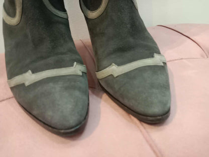 Hermes Knee-High Boots Suede Chocolate Brown Size 37