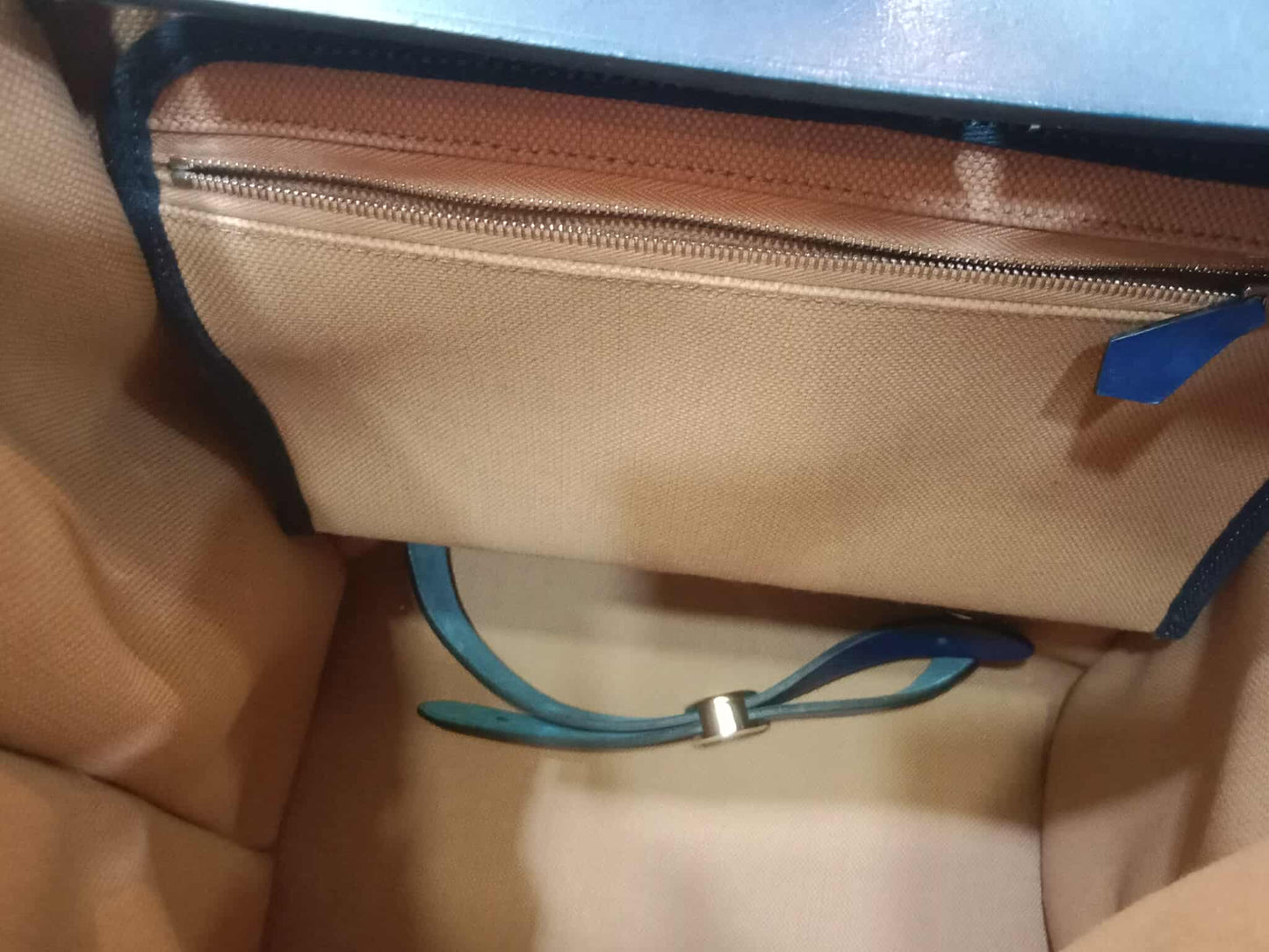 Hermes Herbag Ado Zip Backpack Canvas Bicolor Tan/Blue Stamp U 2022