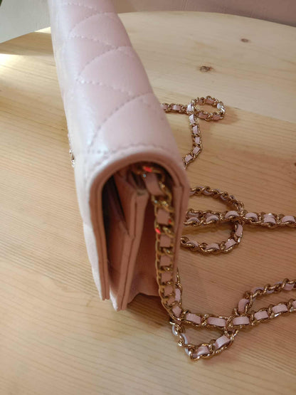 Chanel CC Wallet on Chain Light Pink Microchipped