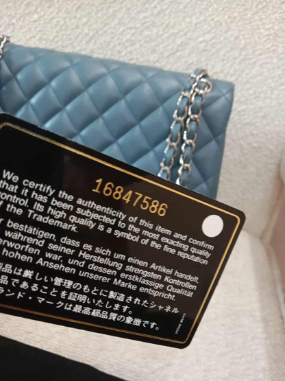 Chanel Jumbo Double Flap Lambskin Blue Series16