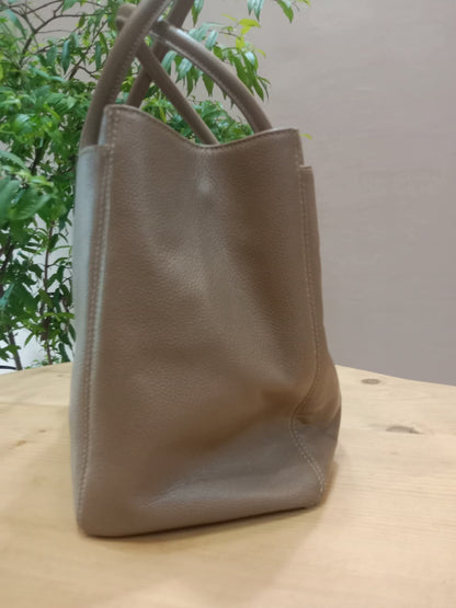 Chanel Cerf Executive Tote in Neutral Taupe Color CC Turnlock Closure Series 17