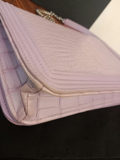 Chanel Boy Flap Wallet on Chain Crocodile Lavender Series 20